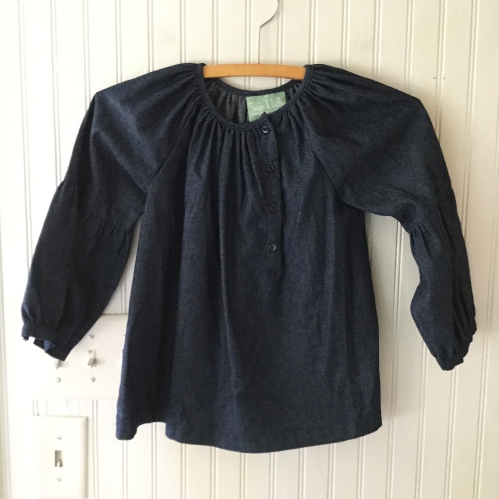 Sage & Lilly Girls size 7 Denim Peasant Shirt